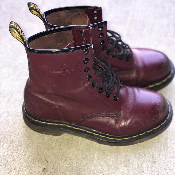 dr martens maroon boots